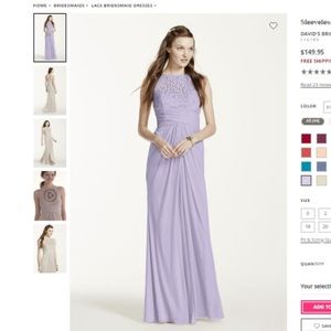 Sleeveless Long Mesh Dress with Corded Lace